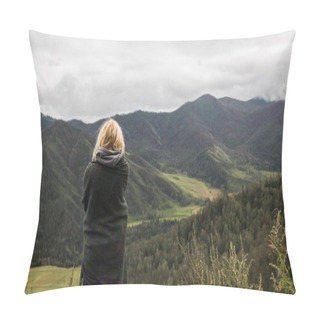 Personality  Woman In Mountains Pillow Covers