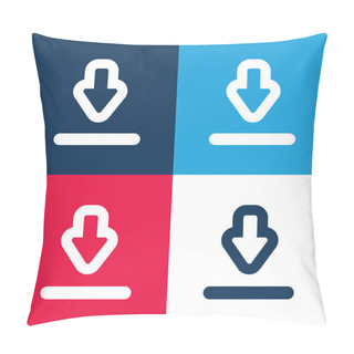 Personality  Big Download Arrow Blue And Red Four Color Minimal Icon Set Pillow Covers