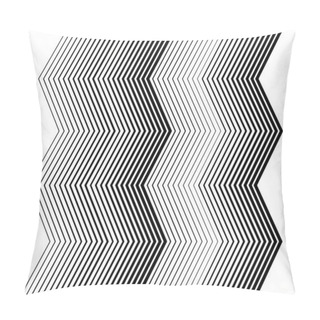 Personality  Vertical Zig-zag, Criss-cross, Wavy, Waving And Serrated, Jagged Lines, Stripes. Corrugated Strips, Streaks, Black And White, Monochrome, Grayscale Geometric Background, Texture And Pattern Pillow Covers