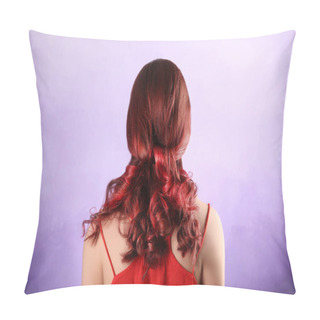 Personality  Young Woman With Dyed Hair  Pillow Covers