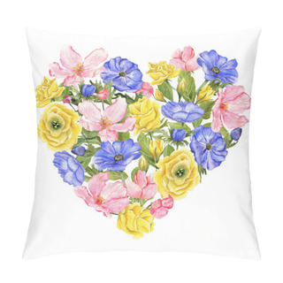 Personality  Heart Shaped Set Of Flowers Pillow Covers