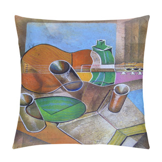 Personality  Cubism Still Life Painting. Picasso Style Art. Pillow Covers