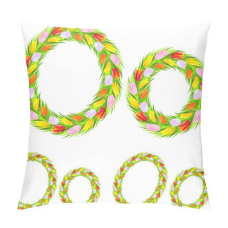 Personality  Vector Font Type Letter O Made From Flower Tulip Pillow Covers