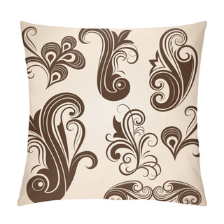 Personality  Set Of Vintage Floral Design Elements Pillow Covers