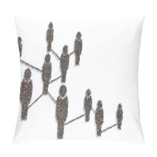 Personality  Top View Of Large Groups Of People Standing Together In The Forms Of Human Figures Connected To Each Other 3D Rendering Pillow Covers