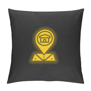 Personality  Address Yellow Glowing Neon Icon Pillow Covers