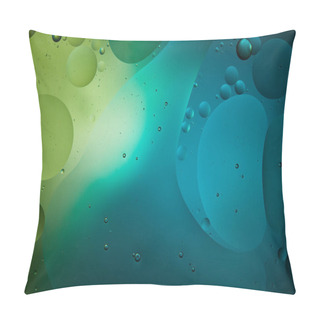 Personality  Beautiful Abstract Background From Mixed Water And Oil In Blue And Green Color Pillow Covers