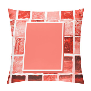 Personality  Trend Photography On The Theme Of The Actual Colors For This Season - A Shade Of Orange.  Bright Mosaic Texture Of Wall Tiles. Pillow Covers