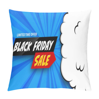 Personality  Cartoon Puff Cloud Blue Background For Text Template Pillow Covers
