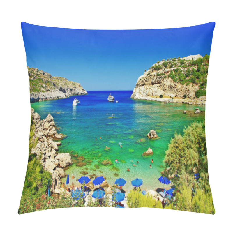 Personality  Turquoise Beaches Of Rhodes,Greece Pillow Covers