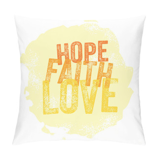 Personality  Vintage Christian Design Hope, Faith, Love Pillow Covers