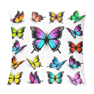 Personality  Colorful Butterflies Set. Vector. Pillow Covers