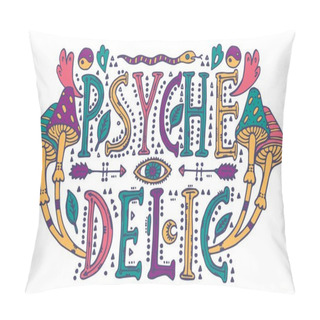 Personality  Detailed Ornamental Psychedelic Lettering Pillow Covers