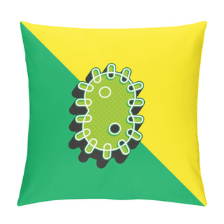 Personality  Bacteria Green And Yellow Modern 3d Vector Icon Logo Pillow Covers