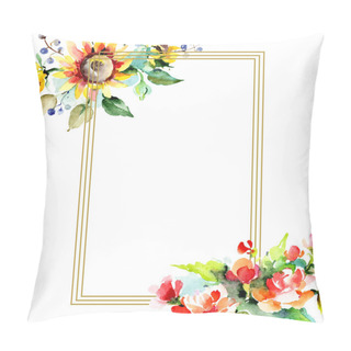 Personality  Beautiful Watercolor Flowers On White Background. Watercolour Drawing Aquarelle. Isolated Bouquet Of Flowers Illustration Element. Frame Border Ornament. Pillow Covers