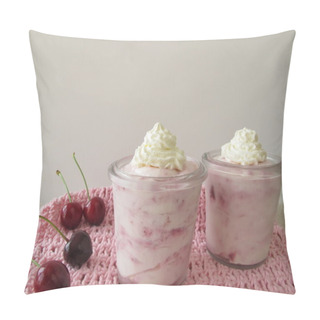 Personality  Cherry Ice Cream With Whipped Cream Pillow Covers