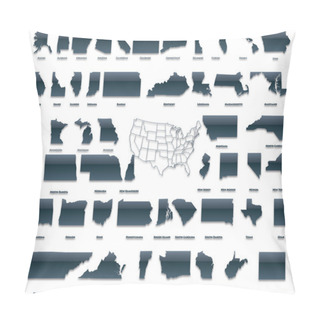 Personality  States Of America Pack Pillow Covers