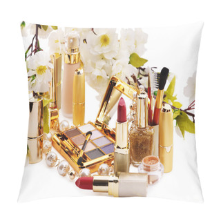Personality  Decorative Cosmetics And Flower. Pillow Covers