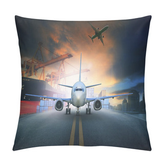 Personality  Ship Loading Container In Import - Export Pier And Air Cargo Pla Pillow Covers