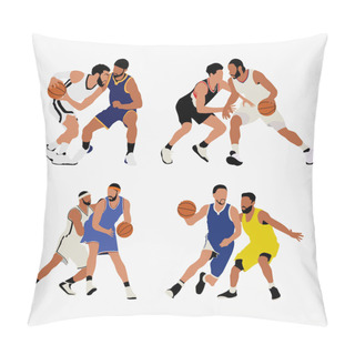 Personality  Basket Player_Vector Image And Illustration Pillow Covers