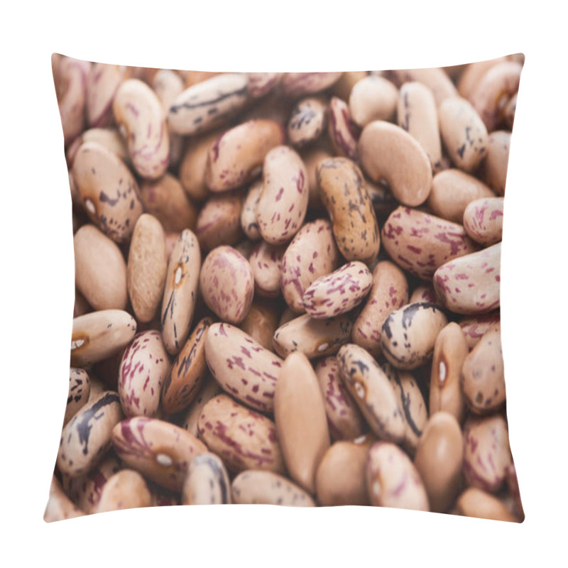 Personality  close up view of uncooked organic pinto beans pillow covers