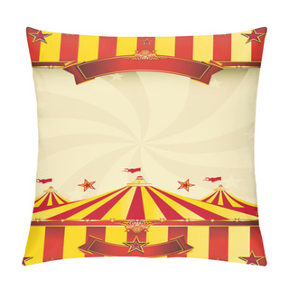 Personality  Red And Yellow Top Circus Poster Pillow Covers