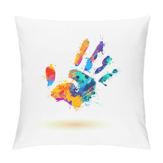 Personality  Hand Of Paint Stains. Rainbow Splash Pillow Covers