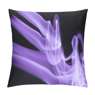 Personality  Purple Colorful Flowing Smoke On Black Background, Panoramic Shot Pillow Covers