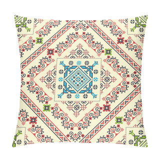 Personality  Romanian Vector Pattern Inspired From Traditional Embroidery Pillow Covers