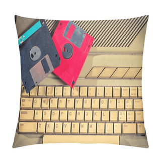 Personality  Vintage Floppy Disks And Keyboard Pillow Covers