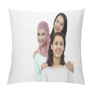 Personality  Malaysian Three Multi Racial Looking At Camera Pillow Covers