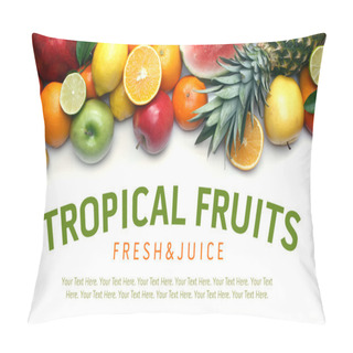 Personality  Fruits On White Background Pillow Covers