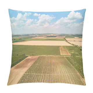 Personality  Aerial View Of Fields And Blue Sky With Clouds, Czech Republic Pillow Covers