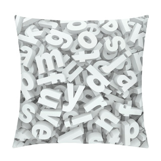 Personality  Letter Jumble Background Alphabet Words Spilled Mess Pillow Covers