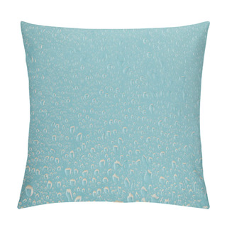 Personality  Clear Transparent Water Drops On Blue Background Pillow Covers