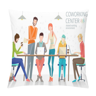 Personality  People Talking And Working In The Office Pillow Covers