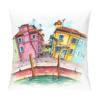 Personality  Colorful Houses On Burano, Venice Pillow Covers