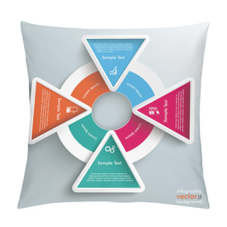 Personality  Big Circle Colored Infographic 4 Triangles Pillow Covers