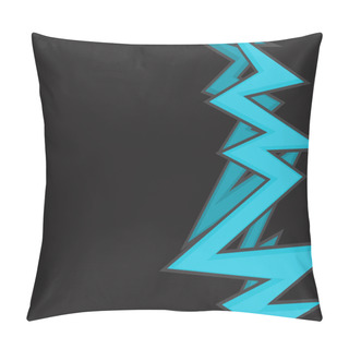 Personality  Abstract Background With Blue Zigzag Line Pattern And Some Copy Space Area Pillow Covers