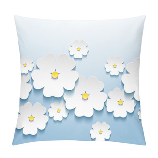Personality  Beautiful Abstract Floral Background With 3d Flowers Sakura Pillow Covers