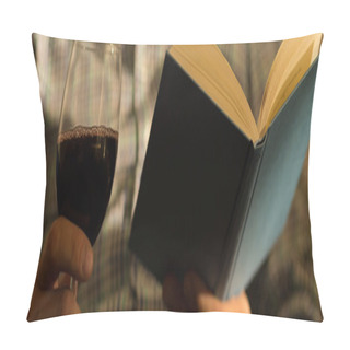 Personality  Book And Wine In Hand Pillow Covers