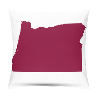 Personality  Map Of The U.S. State Of Oregon Pillow Covers