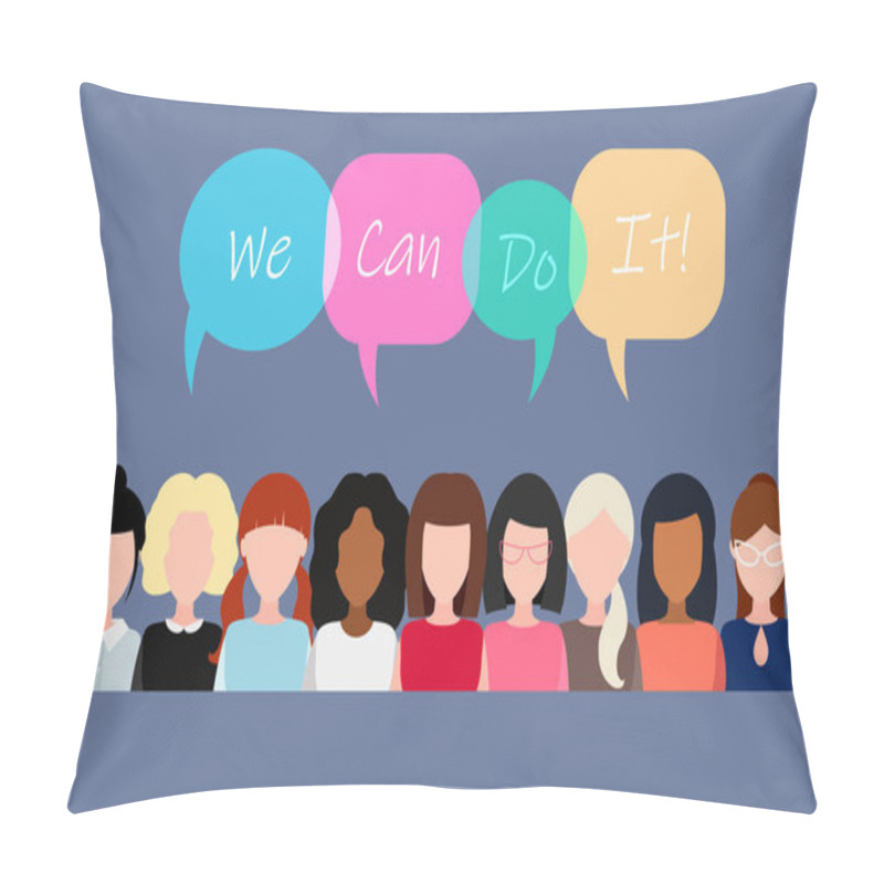 Personality  We Can Do It. Symbol of female power, woman rights, protest, fem pillow covers