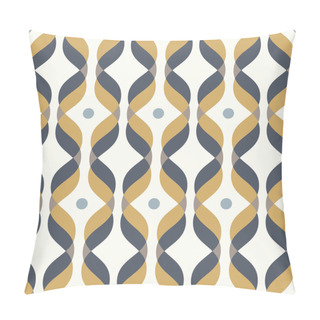 Personality  Ogee Seamless Vector Curved Pattern, Abstract Geometric Background. Perfect For Vintage Wallpapers, Fashion Fabric Print. Mid Century Modern Wallpaper Pattern. Pillow Covers