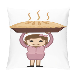 Personality  Woman Carrying Pan Cake Pillow Covers
