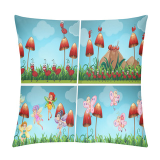 Personality  Different Insects In The Garden Pillow Covers