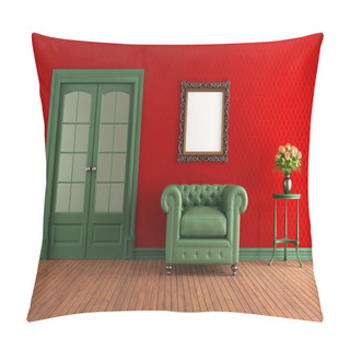 Personality  Red And Green Vintage Room Pillow Covers