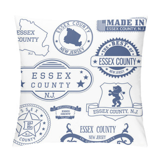 Personality  Essex County, NJ, Generic Stamps And Signs Pillow Covers