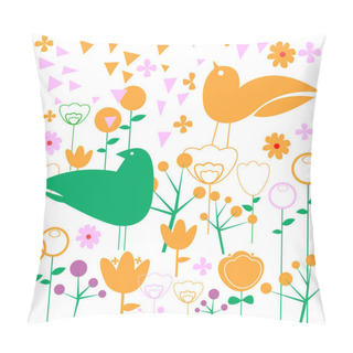 Personality  Vector Nature Illustration Bird Art Design Pillow Covers