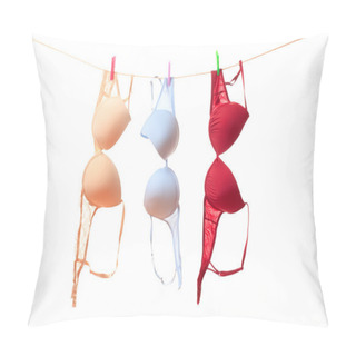 Personality  Bra Hanging On Clothes Line Pillow Covers